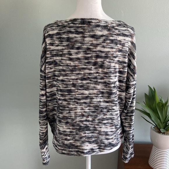 Anthropologie Space Dye Boat Neck Boxy Long Sleeved Sweater Size Small - Picture 4 of 8